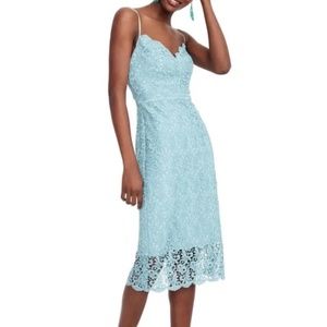 Spaghetti-strap dress in guipure lace - mint ice